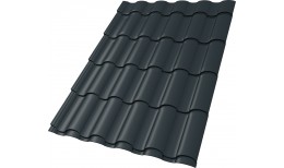 Металлочерепица кредо Grand Line 0,5 Drap TX RAL 7016 антрацитово-серый
