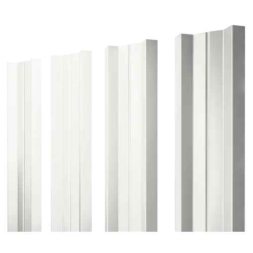Штакетник М-образный А с прямым резом 0,45 PE RAL 9003 сигнальный белый