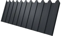 Профнастил С8A в02 фигурный Grand Line 0,4 ПЭ матовый с пленкой RAL 7024 мокрый асфальт