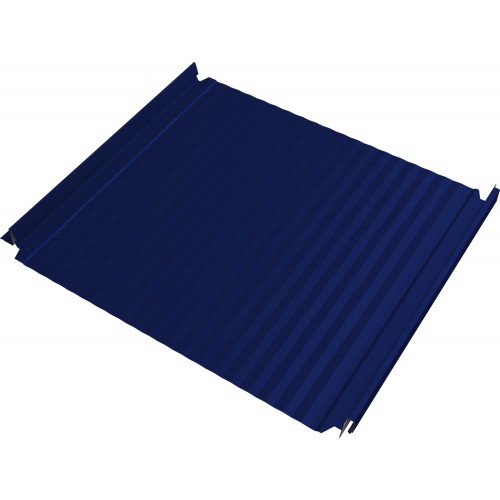 Кликфальц Double Pro Гофр Grand Line 0,45 ПЭ с пленкой на замках RAL 5002 ультрамариново-синий