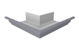 Угол желоба со сварным швом наружный Vortex Проект 210мм RAL 7004 сигнальный серый