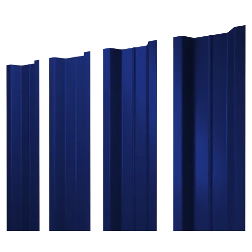 Штакетник П-образный В с прямым резом 0,45 PE RAL 5002 ультрамариново-синий
