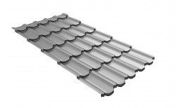 Металлочерепица квинта плюс Grand Line c 3D резом 0,5 PE RAL 7004 сигнальный серый