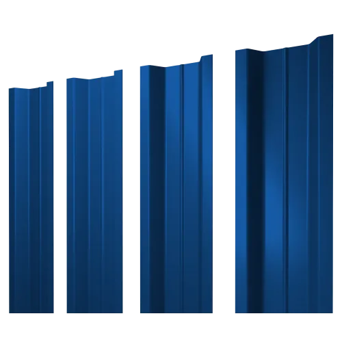 Штакетник П-образный В с прямым резом 0,45 PE RAL 5005 сигнальный синий