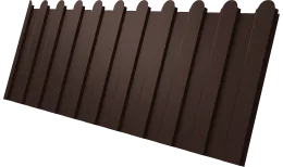 Профнастил С8A в02 фигурный Grand Line 0,45 ПЭ матовый с пленкой RAL 8017 шоколад