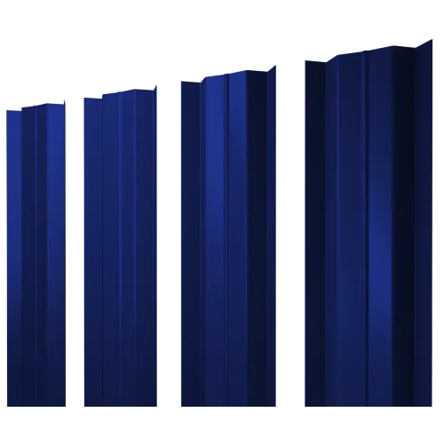 Штакетник М-образный В с прямым резом 0,45 PE RAL 5002 ультрамариново-синий