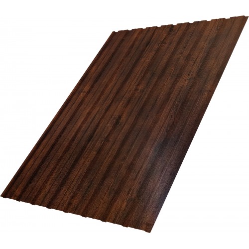 Профнастил C10B фигурный 0,45 Print-Double Premium Cherry Wood Dark F