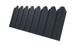 Профнастил C10A фигурный Grand Line 0,45 ПЭ матовый RAL 7024 мокрый асфальт