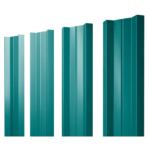 Штакетник М-образный А с прямым резом 0,45 PE RAL 5021 водная синь