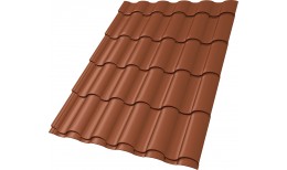 Металлочерепица кредо 0,5 Satin Matt TX RAL 8004 терракота