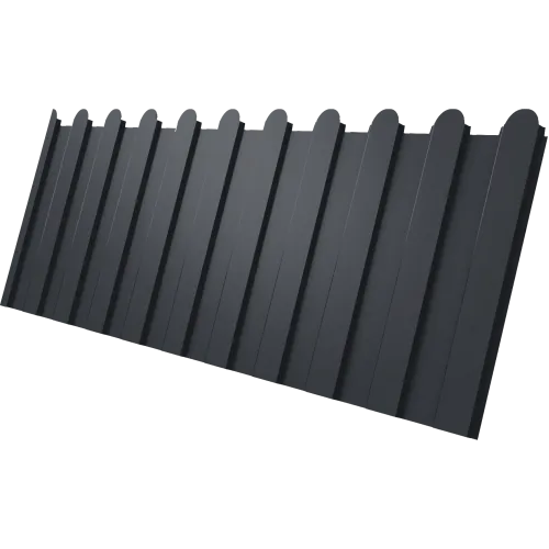 Профнастил С8A в02 фигурный Grand Line 0,4 ПЭ матовый RAL 7024 мокрый асфальт