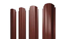 Штакетник П-образный А фигурный 0,45 PE RAL 3009 оксидно-красный
