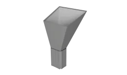 Воронка водосборная прямоугольная Vortex в2 RAL 9006 бело-алюминиевый