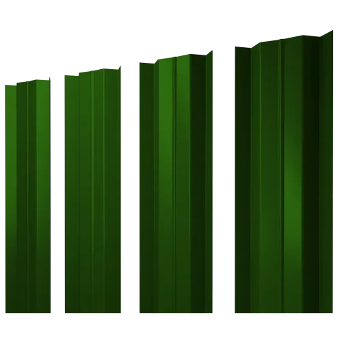 Штакетник М-образный В с прямым резом 0,45 PE RAL 6002 лиственно-зеленый