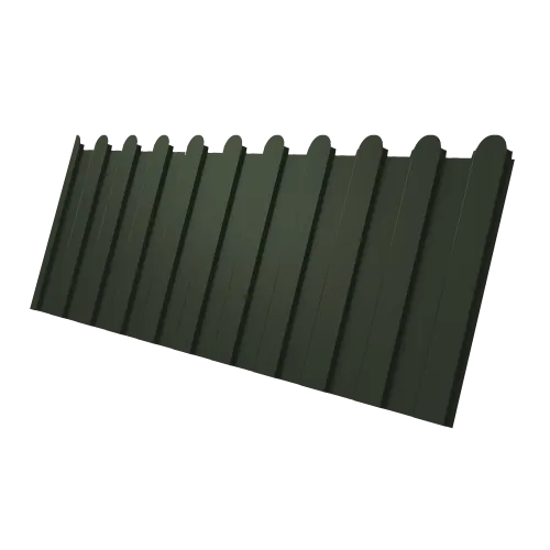 Профнастил С8A v02 фигурный Grand Line 0,5 Satin Matt TX с пленкой RAL 6020 хромовая зелень