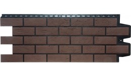 Фасадная панель Grand Line Состаренный кирпич Design Plus каштан с черным швом