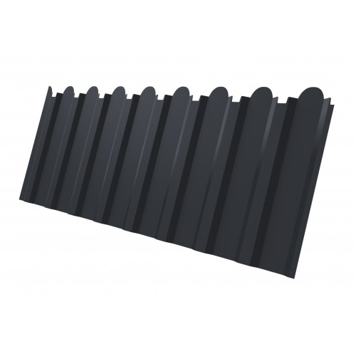 Профнастил С20B фигурный Grand Line 0,45 Drap TwinColor RAL 7024 мокрый асфальт