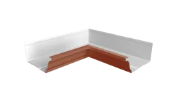 Угол желоба со сварным швом внутренний Vortex Проект 210мм RAL 8004 терракота