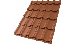 Металлочерепица квинта плюс 0,5 Satin Matt TX RAL 8004 терракота