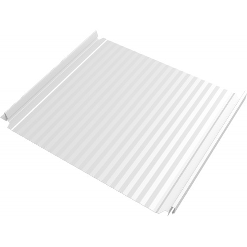 Кликфальц Double Pro Гофр Grand Line 0,45 Drap ТХ с пленкой на замках RAL 9003 сигнальный белый