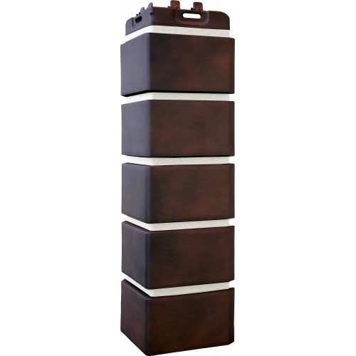 Угол Grand Line Клинкерный кирпич Design Plus кофе с белым швом