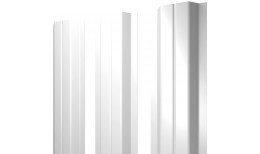 Штакетник П-образный A с прямым резом 0,45 PE RAL 9003 сигнальный белый