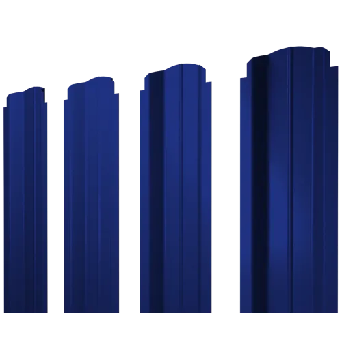 Штакетник П-образный B фигурный 0,45 PE RAL 5002 ультрамариново-синий