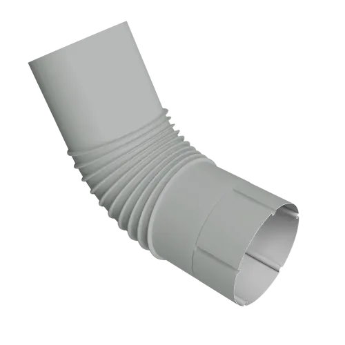 Колено трубы Vortex Проект 146мм RAL 9006 бело-алюминиевый