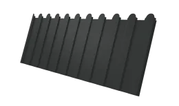 Профнастил С8A v02 фигурный Grand Line 0,5 Rooftop Бархат с пленкой RAL 7016 антрацитово-серый