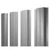 Штакетник П-образный A с прямым резом 0,45 PE RAL 9006бело-алюминиевый