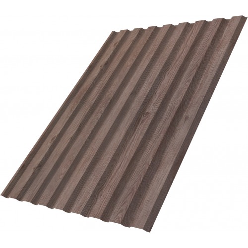 Профнастил С20A Grand Line 0,45 Print Elite с пленкой White Wood TwinColor