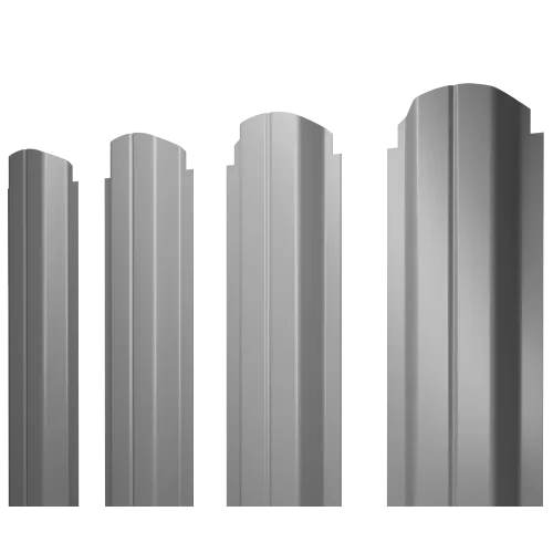 Штакетник П-образный А фигурный 0,5 Satin RAL 7004 сигнальный серый
