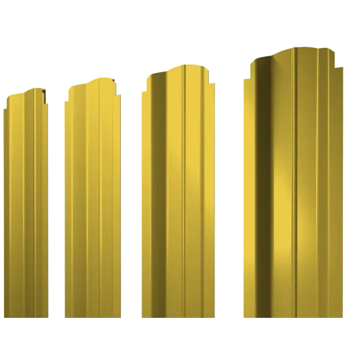 Штакетник П-образный B фигурный 0,45 PE RAL 1018 цинково-желтый