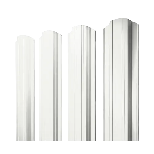Штакетник Прямоугольный фигурный 0,45 PE-Double RAL 9003 сигнальный белый