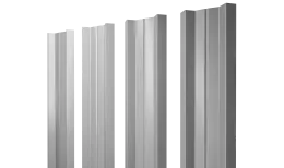 Штакетник М-образный А с прямым резом 0,45 PE RAL 9006бело-алюминиевый