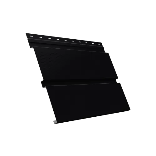 Софит металлический Квадро брус с перфорацией 0,45 Drap TX с пленкой RAL 9005 черный