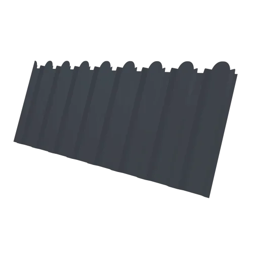 Профнастил С20B фигурный 0,45 Drap ST lite RAL 7024 мокрый асфальт