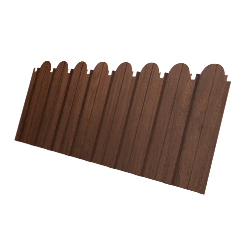 Профнастил C10A фигурный 0,45 Print Elite Choco Wood TwinColor