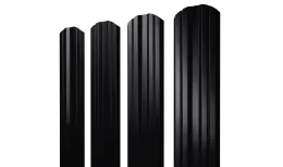 Штакетник Twin фигурный 0,5 PurLite Matt RAL 9005 черный