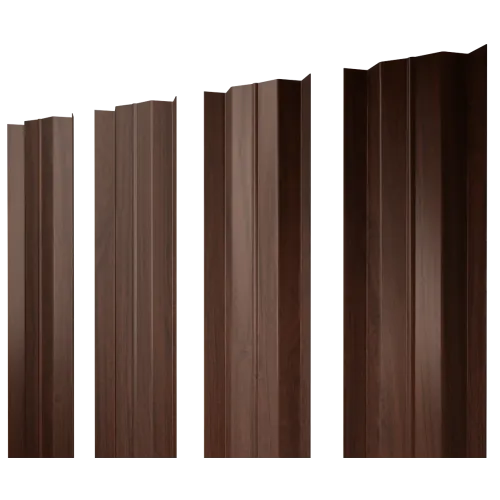 Штакетник М-образный В с прямым резом 0,45 Print Elite Choco Wood TwinColor