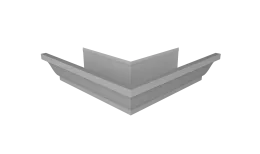 Угол желоба со сварным швом наружный Vortex в2 130мм RAL 9006 бело-алюминиевый
