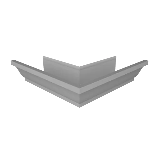 Угол желоба со сварным швом наружный Vortex в2 130мм RAL 9006 бело-алюминиевый