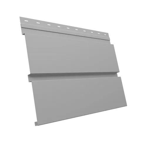 Софит металлический Квадро Брус без перфорации 0,5 Satin с пленкой RAL 9006бело-алюминиевый