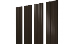 Штакетник Twin с прямым резом 0,45 PE RR 32 темно-коричневый