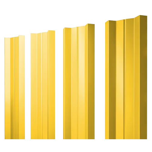 Штакетник М-образный А с прямым резом 0,45 PE RAL 1018 цинково-желтый
