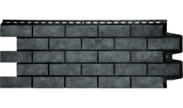 Фасадная панель Grand Line Состаренный кирпич Design Plus антрацит с черным швом