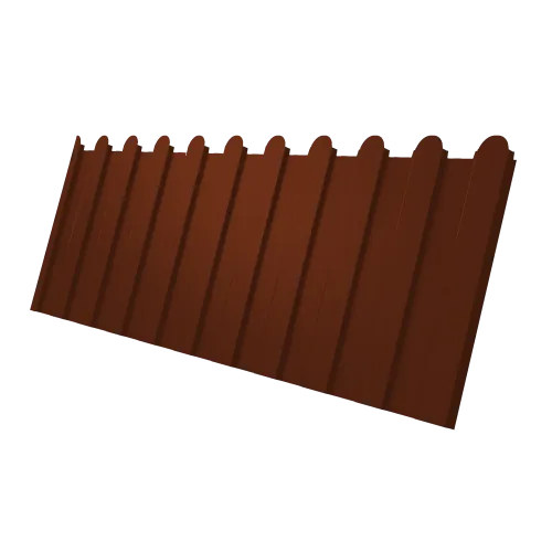 Профнастил С8A v02 фигурный Grand Line 0,45 PE с пленкой RAL 3009 оксидно-красный