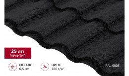 Металлочерепица кредо 0,5 Satin Matt TX RAL 9005 черный