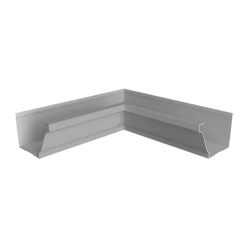 Угол желоба внутренний Vortex в2 130мм новый RAL 9006 бело-алюминиевый