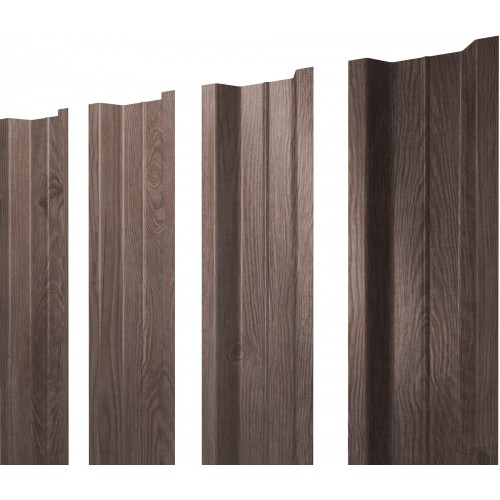 Штакетник П-образный В с прямым резом 0,45 Print Elite White Wood TwinColor